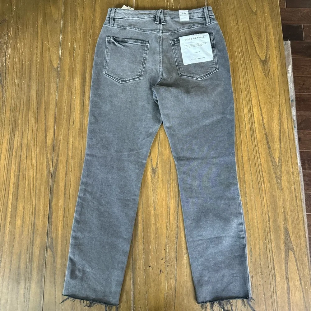 Good American Good Classic high rise black slim jeans